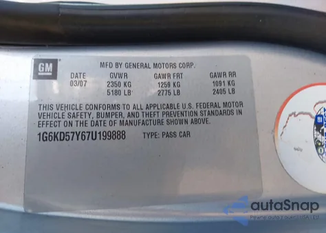 2007 Cadillac Dts Luxury I z USA, uszkodzony, nr VIN 1G6KD57Y67U199888